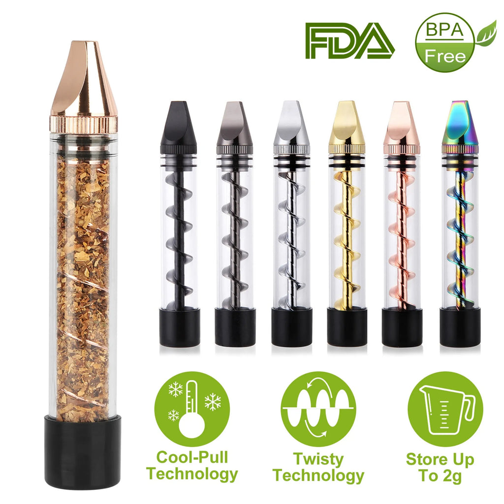 Glass Blunt Pipe Twisty 7-in-1 Grinder Blunt Kit
