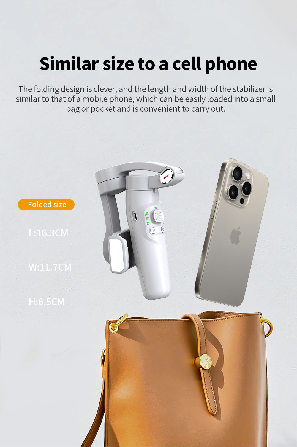 M1 Hand-held Tripod Head Three-axis Mobile Phone Stabilizer