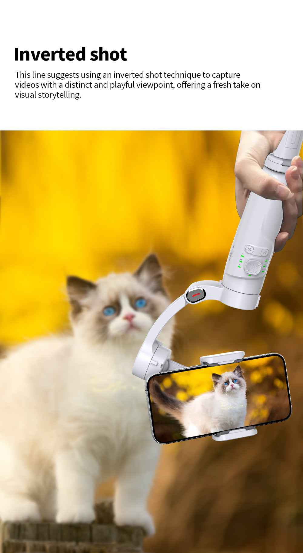 M1 Hand-held Tripod Head Three-axis Mobile Phone Stabilizer