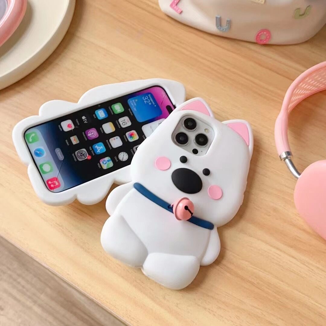 Cute Bell Dog Phone Case (Shockproof Silicone)