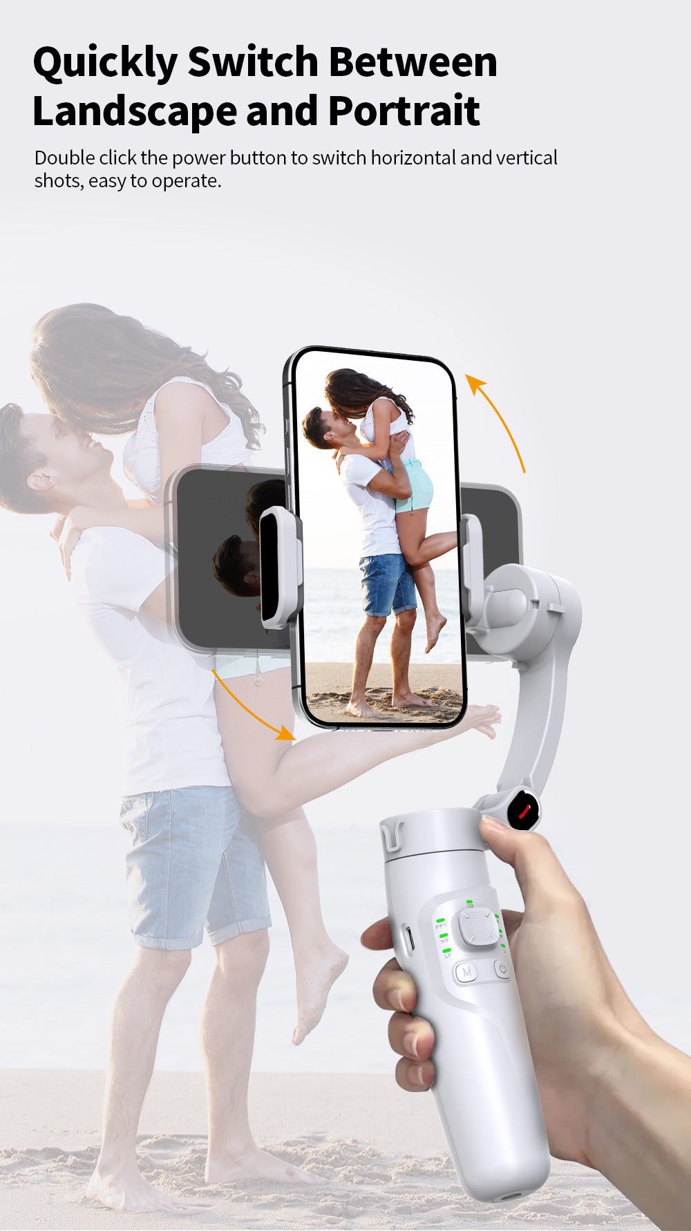 M1 Hand-held Tripod Head Three-axis Mobile Phone Stabilizer