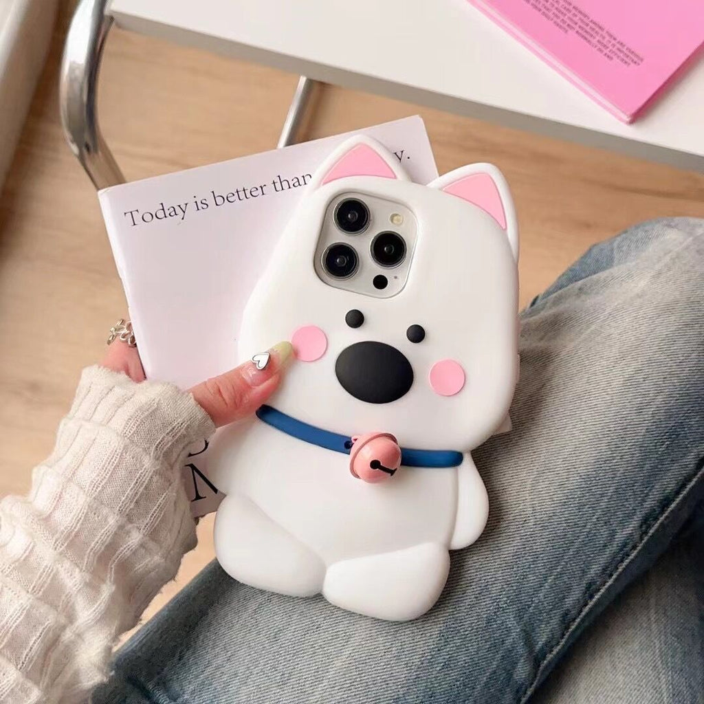 Cute Bell Dog Phone Case (Shockproof Silicone)